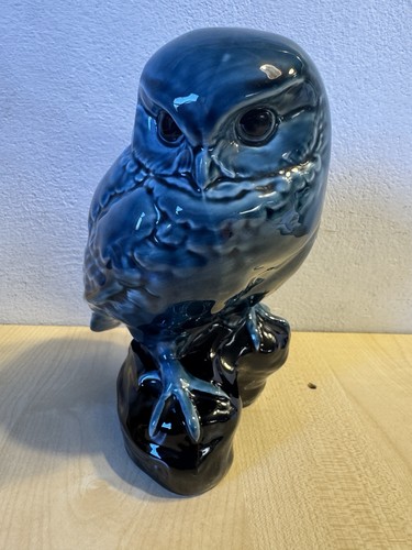 Large poole pottery owl blue - pottery,