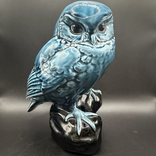 Poole pottery large owl blue - pottery,